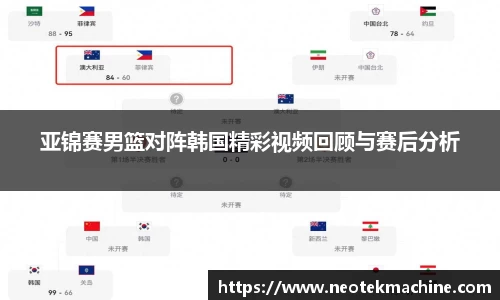 亚锦赛男篮对阵韩国精彩视频回顾与赛后分析